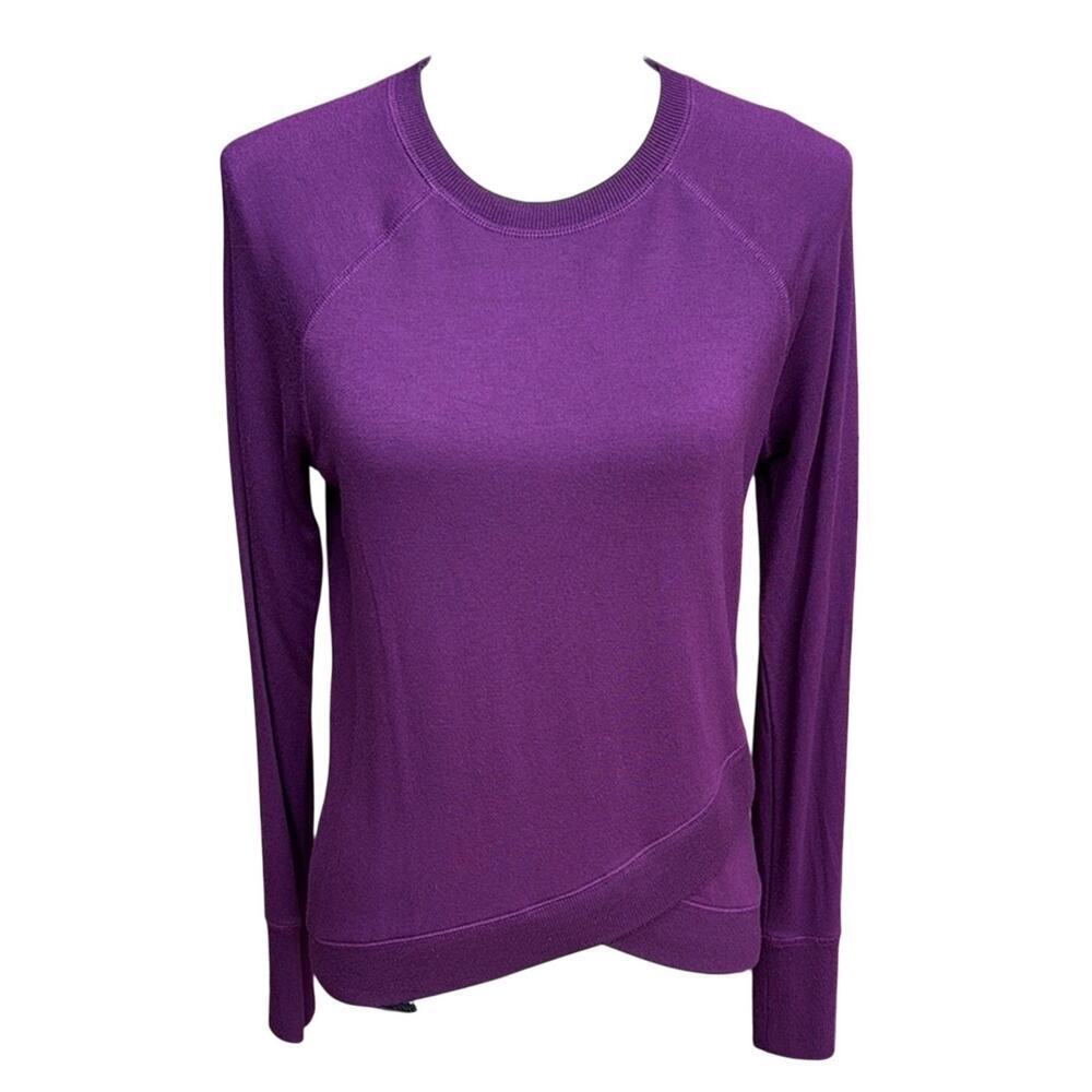Athleta Purple Modal Stretch Long Sleeve Top Women's Extra Small XS Yoga Soft